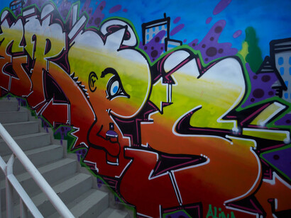 Molotow, Urban steps, exhibition view. Courtesy of National Museum of Contemporary Art