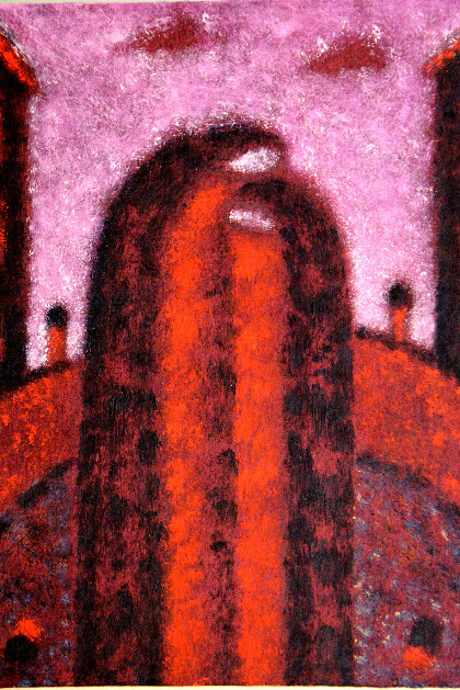 Diego Saiani, L'abbraccio, dettaglio, 2014, olio su cartone