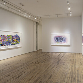 Dan Miller, Light bulb, socket, outlet, fan, exhibition view. Courtesy of Andrew Edlin Gallery