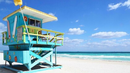 Una caseta sobre la arena en Miami Beach