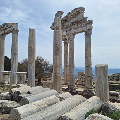 Antica città di Pergamo, situato nell'odierna Bergama, Turchia. Foto di Valeria Caldelli