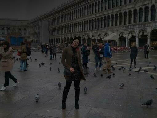 Hiba at Saint Mark Square in Venice, Italy