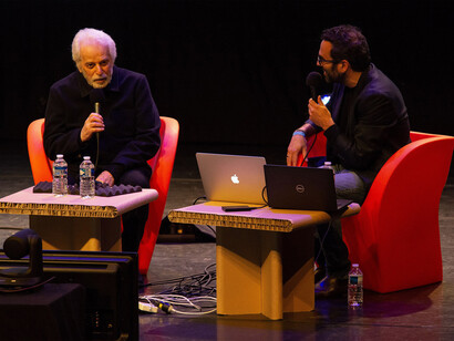 Encuentro con Alejandro Jodorowsky organizado por Romain Brethes, Festival Internacional del Cómic de Angulema, Francia, 2020