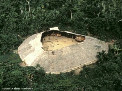 Capanna bruciata nella foresta