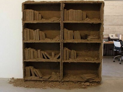 Untitled 2012 wood, earth, polystyrene, resin cm. 200 x 160 x 30  
