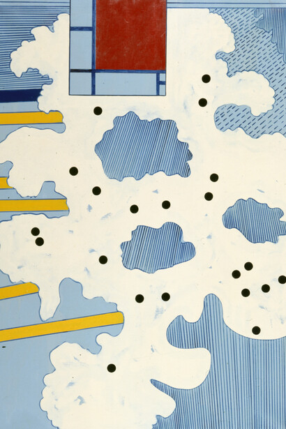Tano Festa - Cielo Newyorkese, 1966, acrilico su tela, 161x130 cm - Mart, Museo di Arte Moderna e contemporanea di Trento e Rovereto -
Collezione VAF - Stiftung © MART – Archivio Fotografico e Mediateca