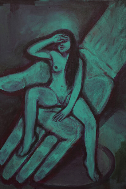 "La petite pause ", 2015, acrylique sur toile, 46x38 cm, courtesy of galerie Anne Barrault