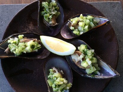 Mejillones con salsa verde