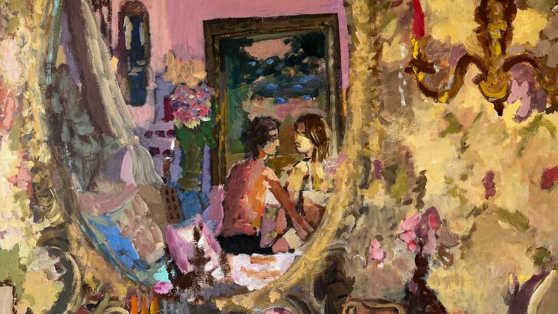 Hisham Sharif, Behind the mirror (detail), 2025. Courtesy of Ayyam Gallery