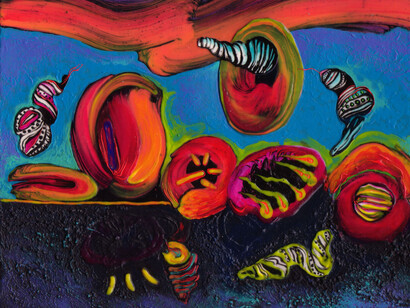 Willie Marlowe, Distress Signals, Acrylic on paper 