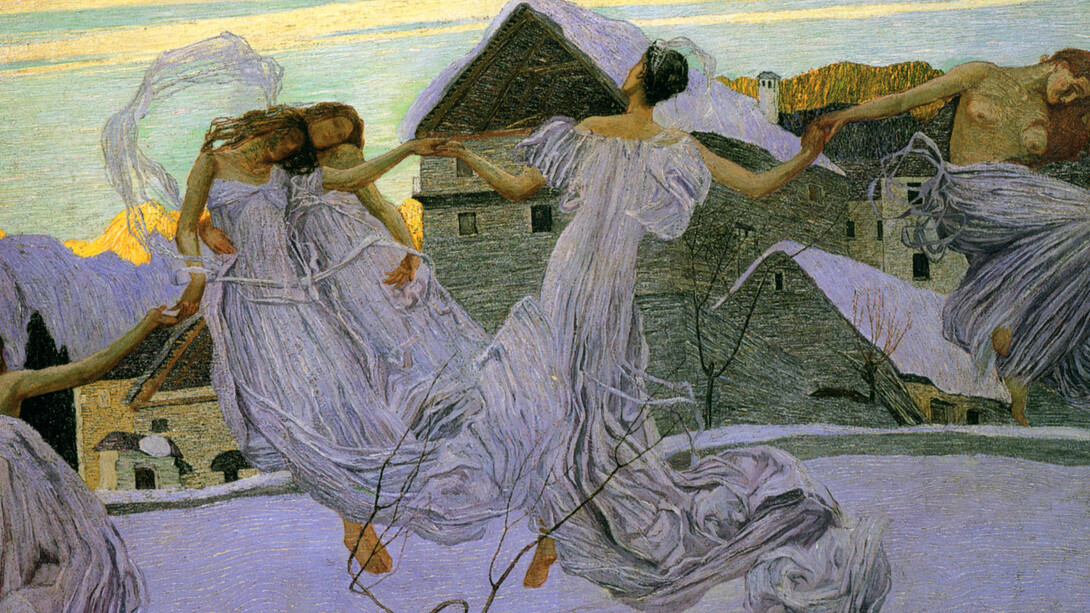 Carlo Fornara, Da una leggenda alpina, olio su tela 72 x 101 cm