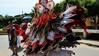 Em janeiro, a avó precisava da ajuda de muitas mãos para preparar uma merenda caprichada. A casa recebia os foliões de reis. Era um grupo da Fraternidade de São Benedito, muita gente para celebrar os Reis Magos que seguiram a estrela e foram presentear o menino Jesus. Uma dupla reverência, aos Reis do Oriente e ao nascimento do filho de Deus. A cantoria reiseira ouvia-se de longe. Os meninos, rapazes e homens faziam um cortejo pelas ruas de terra com as indumentárias próprias, seus ritos e instrumentos. Já sabiam o trajeto e quais casas seriam visitadas. O mestre levava uma bandeira e organizava a comitiva; os cantos, o coro, as brincadeiras e danças eram todas orquestradas de acordo com a tradição