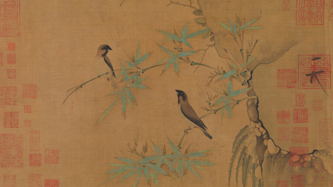 Emperor Huizong, Finches and bamboo, early 12th century. Courtesy of the Metropolitan Museum of Art