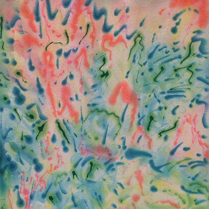 Saira McLaren, Untitled (Bush 2), pigments and dye on raw canvas, 20 x 16 inches