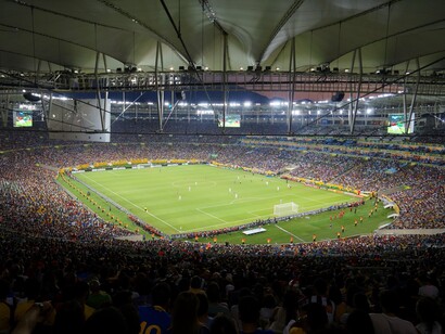 Maracanã Stadium, Brazilian football team playing a game, in their own country