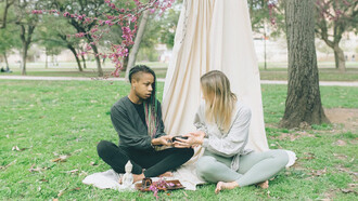 Together, the women embrace the transformative power of relationships, nurturing their souls with the healing scent of burning incense and the calming resonance of a singing bowl