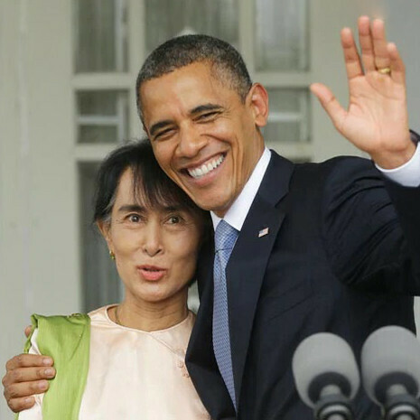 Aung San Suu Kyi con Barack Obama