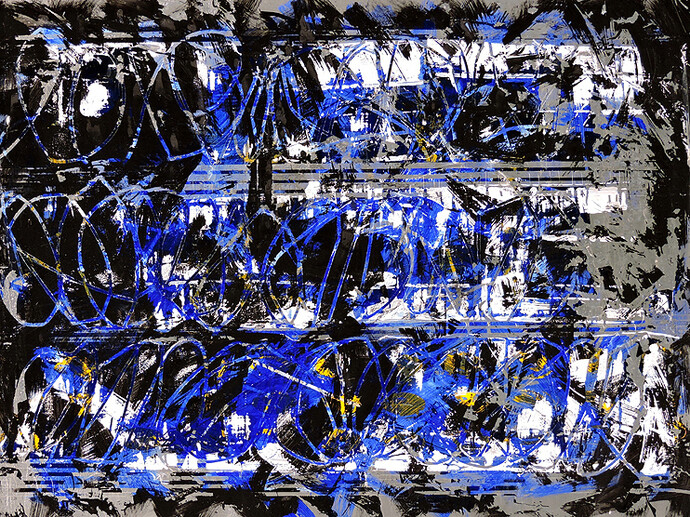 Jorge Enrique, Metallica project 2015, 3 am Score, mixed media on metal, 46 x 60 in