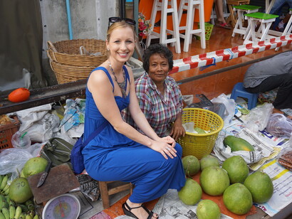Me and a fruit seller. Ph Genevieve Northup