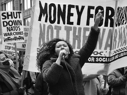 Protestas alrededor del mundo frente a la intervención y el gasto armamenticio de los países asociados a la OTAN en la guerra Rusia-Ucrania, 2022