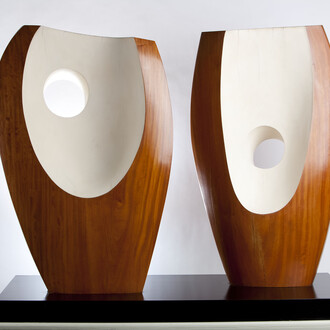 Barbara Hepworth, Two Forms with White (Greek), 1963. The Hepworth Wakefield, © Bowness, Hepworth Estate. Photography by Jonty Wilde