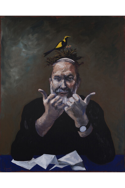 Gérard Garouste, Le Rabbin et le Nid d’oiseaux, 2013, huile sur toile,
162 x 130 cm. Collection particulière.
© Courtesy Galerie Daniel Templon, Paris.
Photo Bertrand Huet/Tutti.
© Adagp Paris 2015