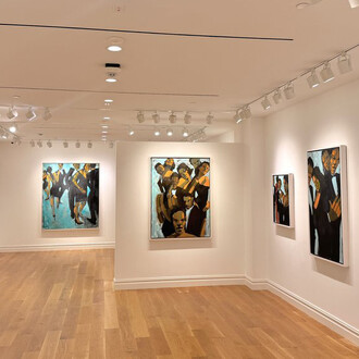 Robert Freeman, Black ties, exhibition view. Courtesy of Adelson Galleries