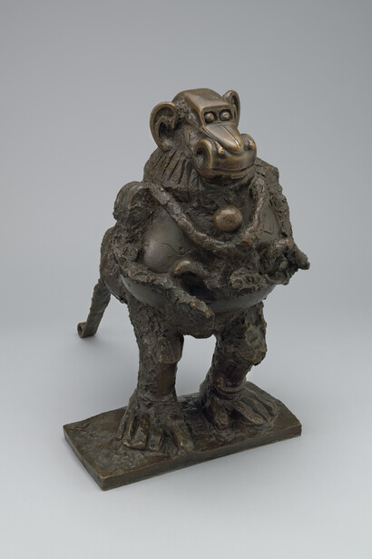 Pablo Picasso (Spanish, 1881–1973), Baboon and Young. Vallauris, October 1951 (cast 1955). Bronze. 21 x 13 1/4 x 20 3/4″ (53.3 x 33.3 x 52.7 cm). The Museum of Modern Art, New York. Mrs. Simon Guggenheim Fund. © 2014 Estate of Pablo Picasso / Artists Rights Society (ARS), New York.