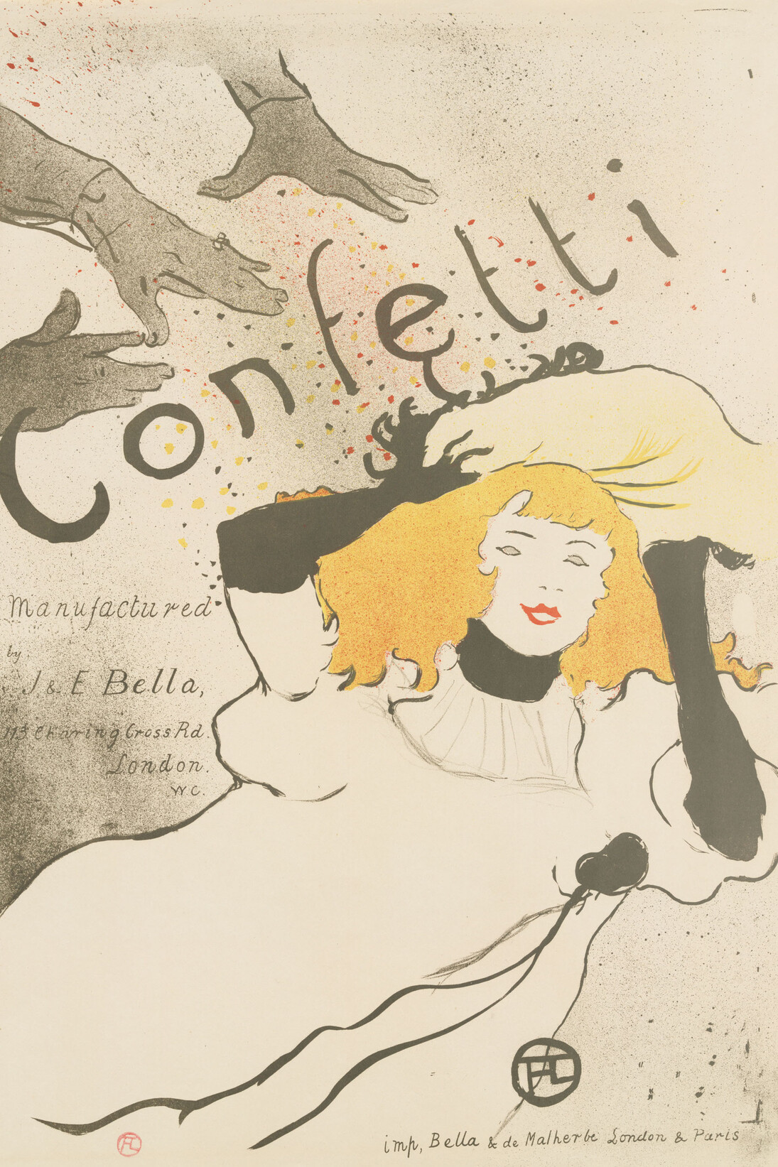 Henri de Toulouse-Lautrec (French, 1864–1901). Confetti. 1894. Lithograph, sheet: 22 7/16 x 17 9/16 in. (57 x 44.6 cm) The Museum of Modern Art, New York. Acquired in honor of Joanne M. Stern by the Committee on Prints and Illustrated Books in appreciation for her contribution as Committee Chair, 1999 