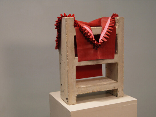 Anna Campbell, Grid for a Central Core Dickie, 2013-2014, cement, latex, 12 x 6 x 24 in