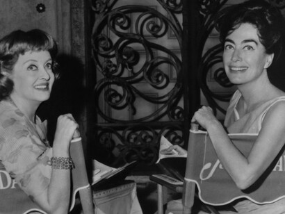 Bette Davis and Joan Crawford during an interview