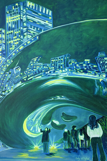 Carly Klingbiel, Aliens at midnight (detail). Courtesy of Jackson Junge Gallery