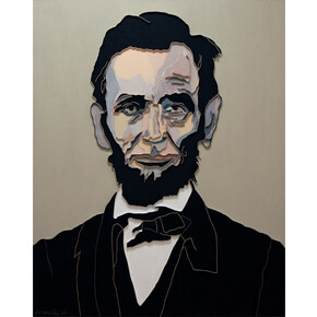 Lee Waisler, Lincoln, 2007, mixed media on canvas, 60 x 48 inches