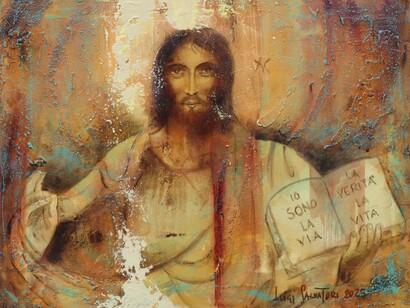 Luigi Salvatori, Cristo immagine di Dio in Gloria, acrilico su tela, cm 40x50, 2025