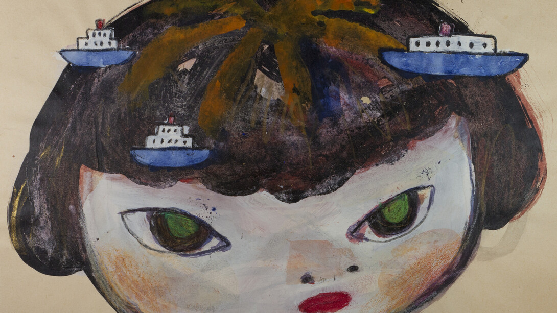 Yoshitomo Nara, Ships in girl (barcos en niña), 1992. Cortesía del Museo Guggenheim Bilbao