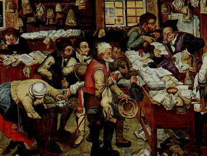 «La oficina del recaudador de impuestos» (1615), Pieter Brueghel hijo