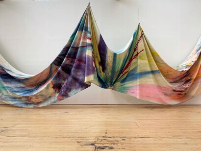 Sam Gilliam's art installation at Dia Beacon, Beacon, New York