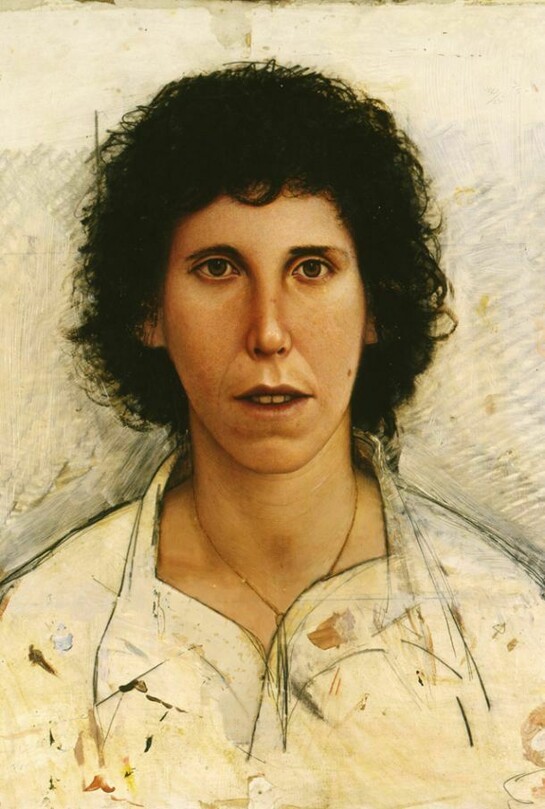 Gregory Gillespie, Head of Peg, 1979-80, oil and graphite on paper mounted to panel, 24 x 19 1/8 inches