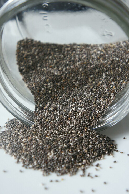 Semente de chia, oleganosa rica em gordura do tipo ômega 3 e selênio