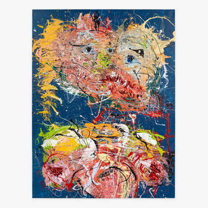 Thomas Dillon, Out of the Blue, 2023, acrylic on canvas, 98x74 inches. Courtesy of the artist and Shrine Gallery