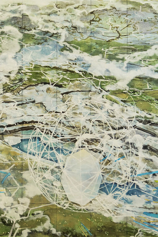 Geoff Diego Litherland, Oblique Cartographies: Call of the Stars (detail), 75 x 110 cm