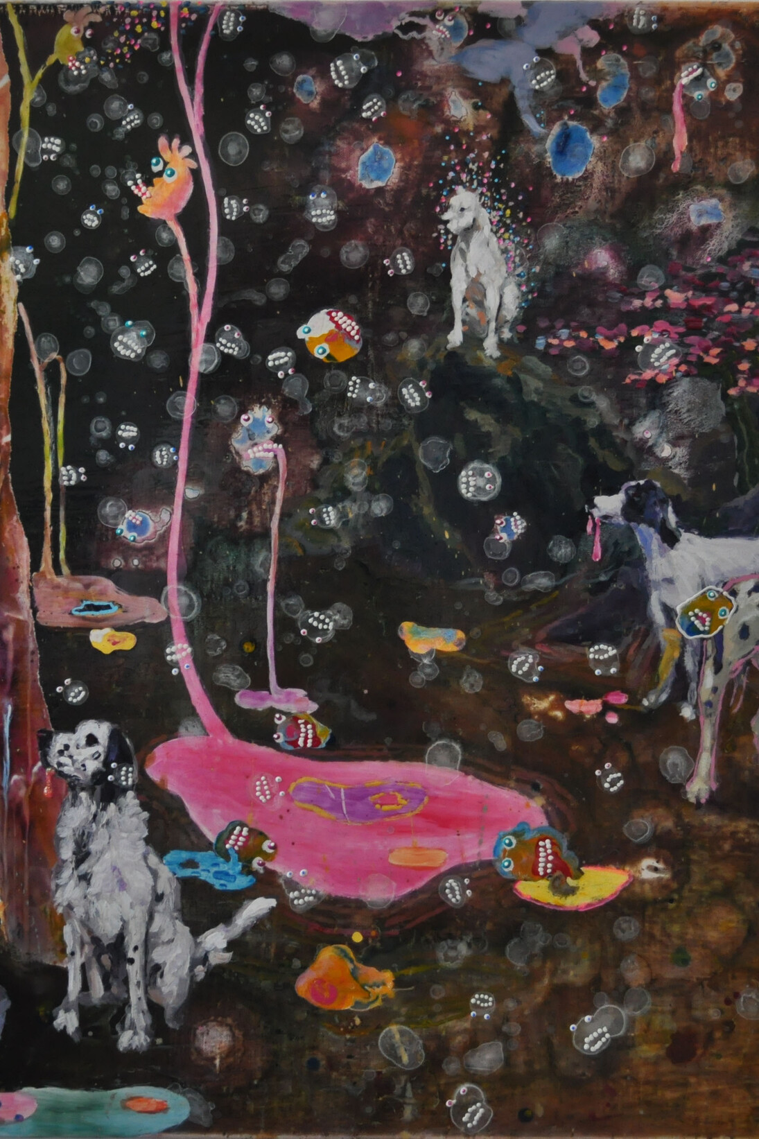 Marc William Zanghi, Dogs, 2014, vernice su tela, 60 x 50 cm