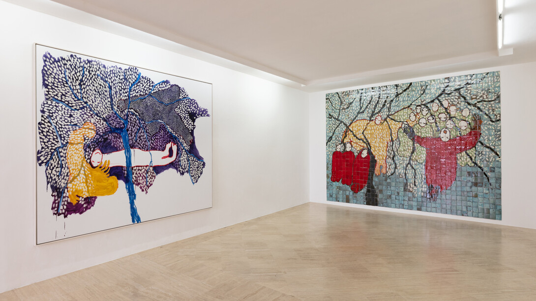 Portia Zvavahera, Like flowers we fade, exhibition view. Courtesy of Fondazione Memmo Arte Contemporanea