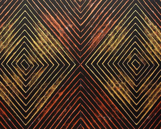 Gordon Bennett, Number Nine, 2008, acrylic paint on linen, Tate and the Museum of Contemporary Art Australia, purchased jointly with funds provided by the Qantas Foundation 2016, image courtesy Museum of Contemporary Art Australia and Milani Gallery, Brisbane © The Estate of Gordon Bennett, 2016, photograph: Carl Warner