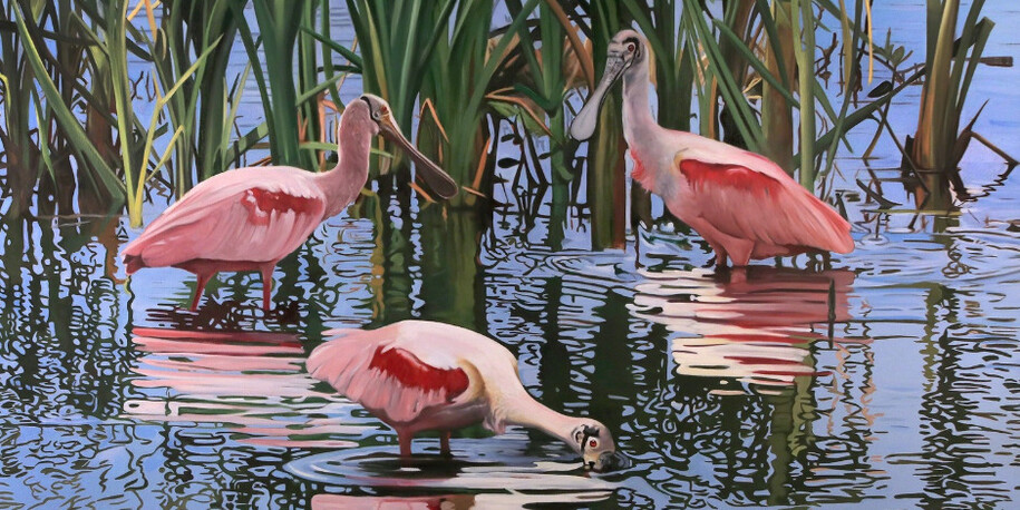 The Ways of Water Birds by Debbie Stevens. Courtesy of William Reaves | Sarah Foltz Fine Art 