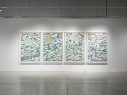 Simon Hughes, The fire, the flood and all the feelings, exhibition view. Courtesy of Blouin Division