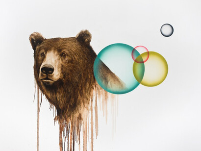 Kevin Earl Taylor, Genetic Energy (Imprint), 36” X 48”, oil and acrylic on panel, 2014