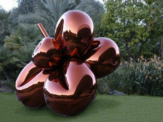 Jeff Koons, Balloon Flower (Orange), 2006, High chromium stainless steel with transparent color coating, 114 x 132 x 108 inches (289.6 x 335.3 x 274.3 cm), Version 4/4