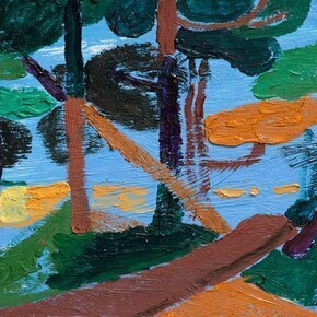 Tal R, Walk towards Hare Hill, 2013, Oil on cardboard, 25 x 18 cm, 9 7/8 x 7 1/8 in, Courtesy the Artist and Victoria Miro, London,
© Tal R