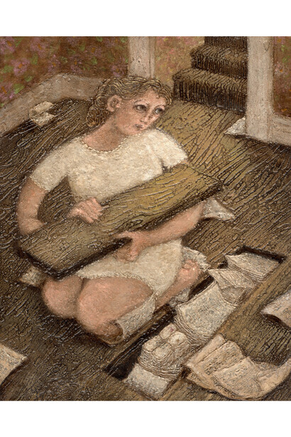 Plum Cloutman, Love Letters, 2023, pastel, watercolor pencil and oil on paper, mounted on board, 10x8 inches, copyright the artist. Courtesy the artist and M+B Art, LA